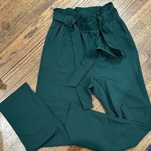Women's Green Pants with Tie Waist